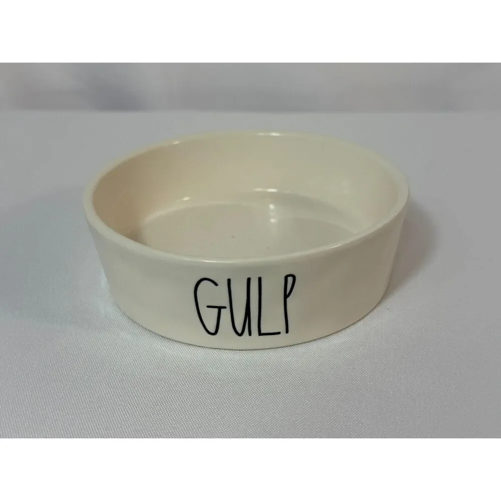 Rae Dunn Meow Gulp Pet Can Dog Food Water Dish Artisan Collection Dog/Cat Lover